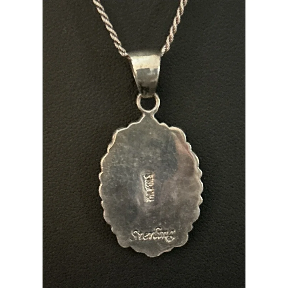 Purple Turquoise Gemstone Pendant Necklace 925 Sterling Silver Jewelry 20